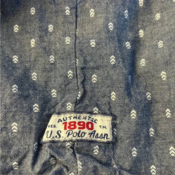 U.S. Polo Association Boys Size L (14/16) long sleeve up down denim shirt. - Picture 7 of 8
